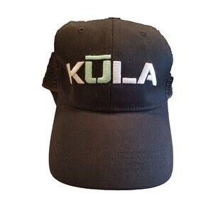 KULA Men's Hat Mesh Trucker Adjustable Embroidered Letters Black
